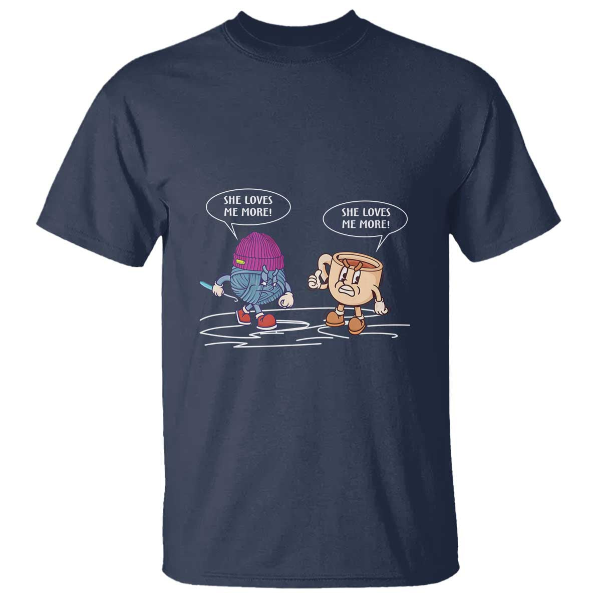 Funny Crochet Coffee Lover T Shirt She Loves Me More