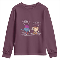 Funny Crochet Coffee Lover Youth Sweatshirt She Loves Me More
