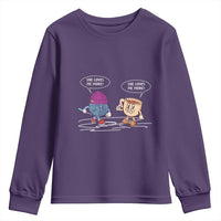 Funny Crochet Coffee Lover Youth Sweatshirt She Loves Me More