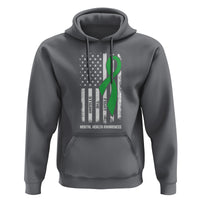 Mental Health Awareness Hoodie Fight The Stigma America Flag Green Ribbon - Wonder Print Shop