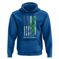 Mental Health Awareness Hoodie Fight The Stigma America Flag Green Ribbon - Wonder Print Shop