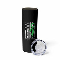 Mental Health Awareness Skinny Tumbler Fight The Stigma America Flag Green Ribbon