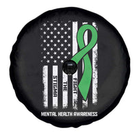 Mental Health Awareness Spare Tire Cover Fight The Stigma America Flag Green Ribbon