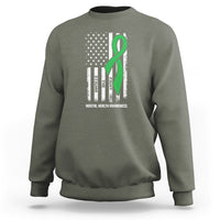 Mental Health Awareness Sweatshirt Fight The Stigma America Flag Green Ribbon - Wonder Print Shop
