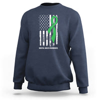Mental Health Awareness Sweatshirt Fight The Stigma America Flag Green Ribbon - Wonder Print Shop
