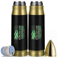 Mental Health Awareness Bullet Tumbler No One Fights Alone America Flag Green Ribbon
