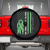 Mental Health Awareness Spare Tire Cover No One Fights Alone America Flag Green Ribbon