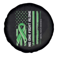 Mental Health Awareness Spare Tire Cover No One Fights Alone America Flag Green Ribbon
