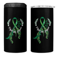 Mental Health Awareness 4 in 1 Can Cooler Tumbler Fight The Stigma Butterfly Green Ribbon