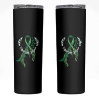 Mental Health Awareness Skinny Tumbler Fight The Stigma Butterfly Green Ribbon