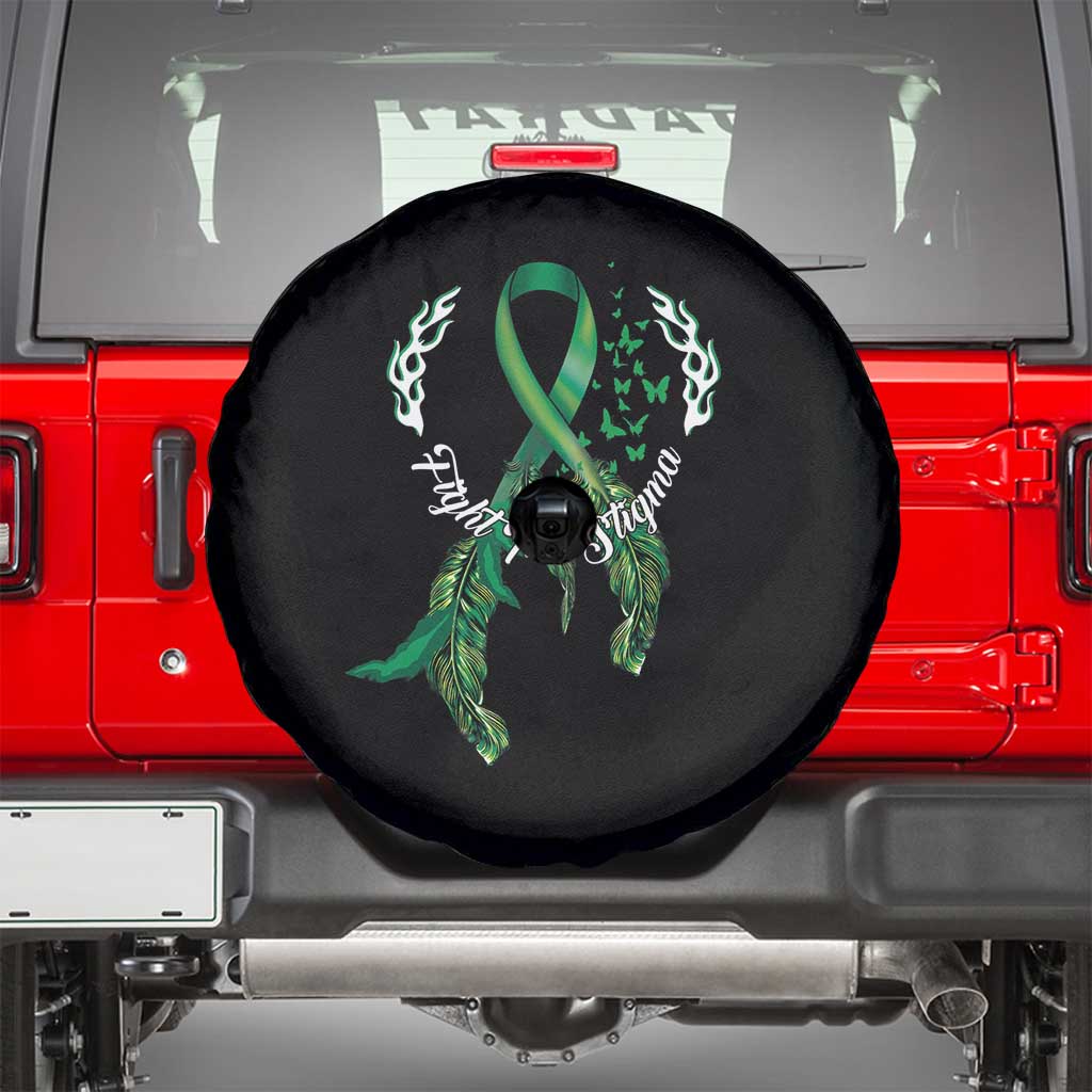 Mental Health Awareness Spare Tire Cover Fight The Stigma Butterfly Green Ribbon