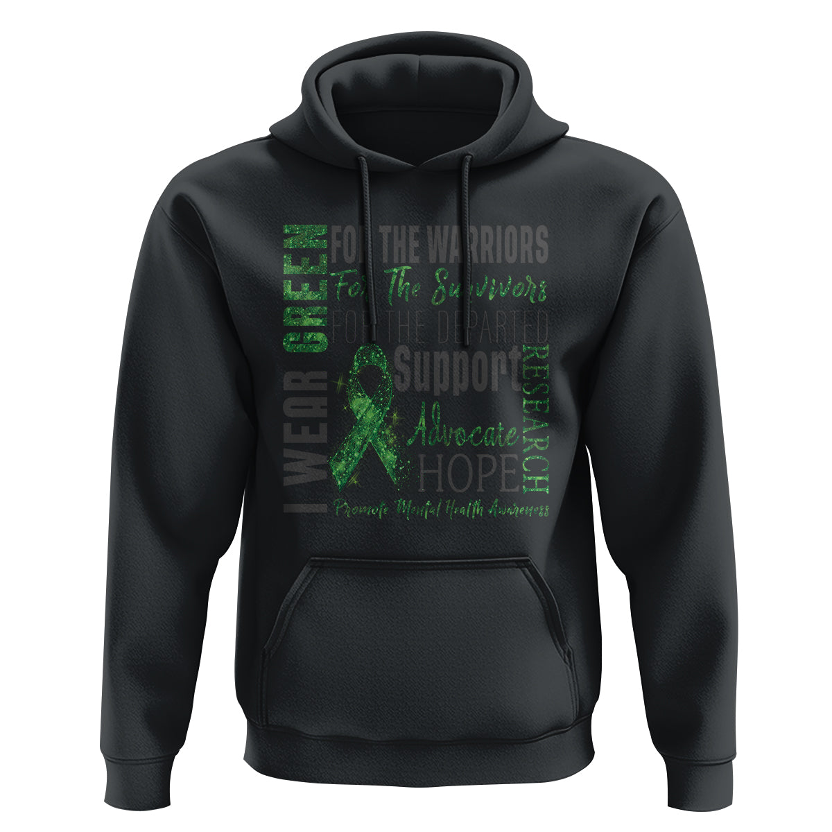 Mental Health Awareness Hoodie I Wear Green For The Warrior - Wonder Print Shop