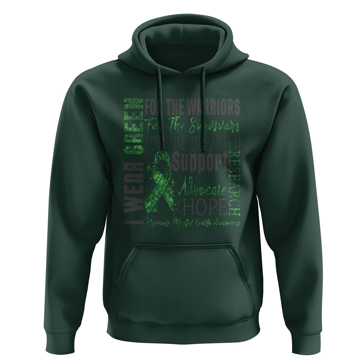 Mental Health Awareness Hoodie I Wear Green For The Warrior - Wonder Print Shop