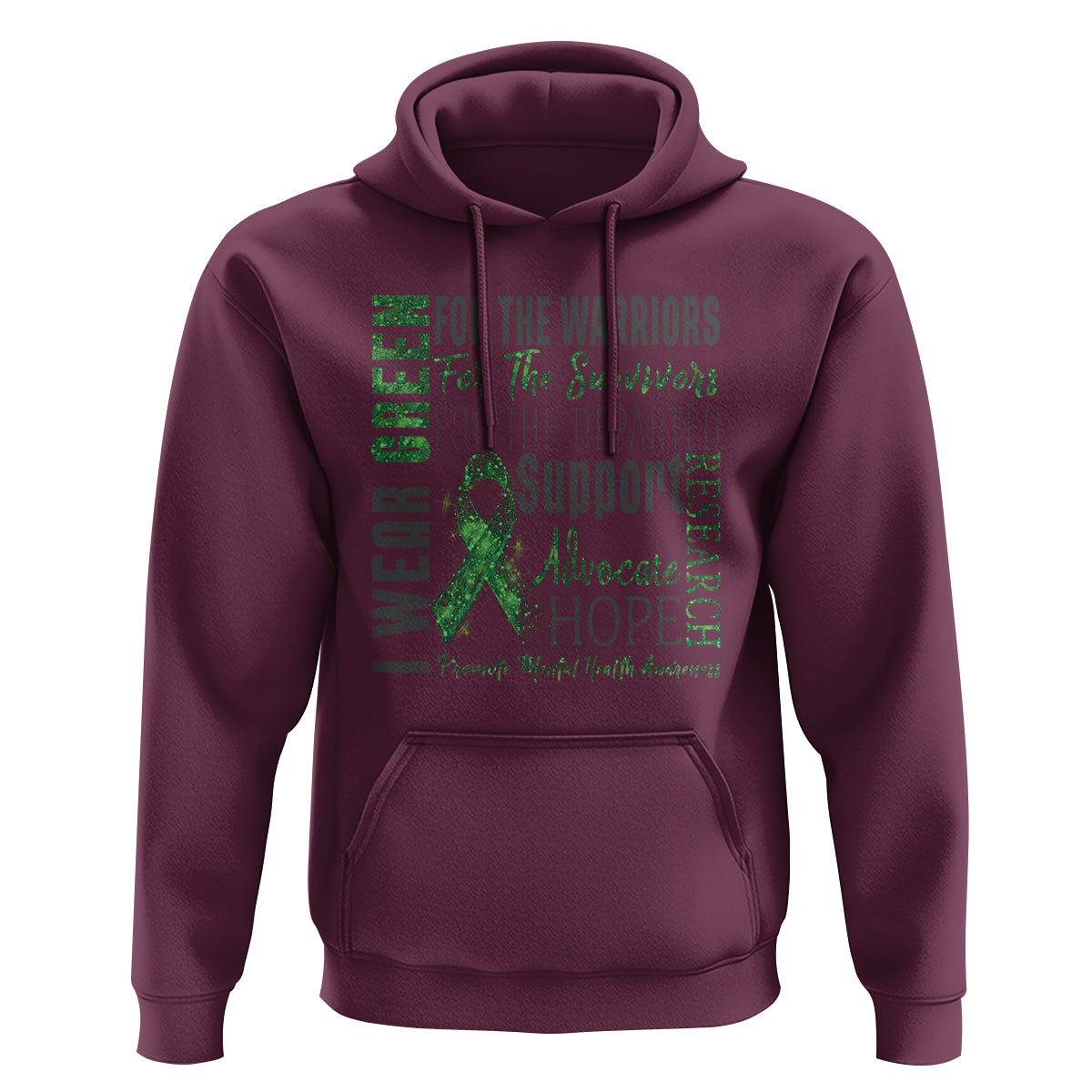 Mental Health Awareness Hoodie I Wear Green For The Warrior - Wonder Print Shop