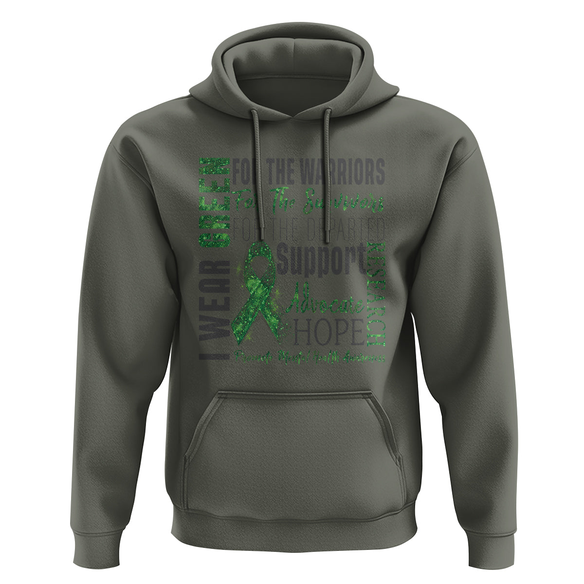 Mental Health Awareness Hoodie I Wear Green For The Warrior - Wonder Print Shop