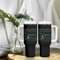 Mental Health Awareness Tumbler With Handle I Wear Green For The Warrior