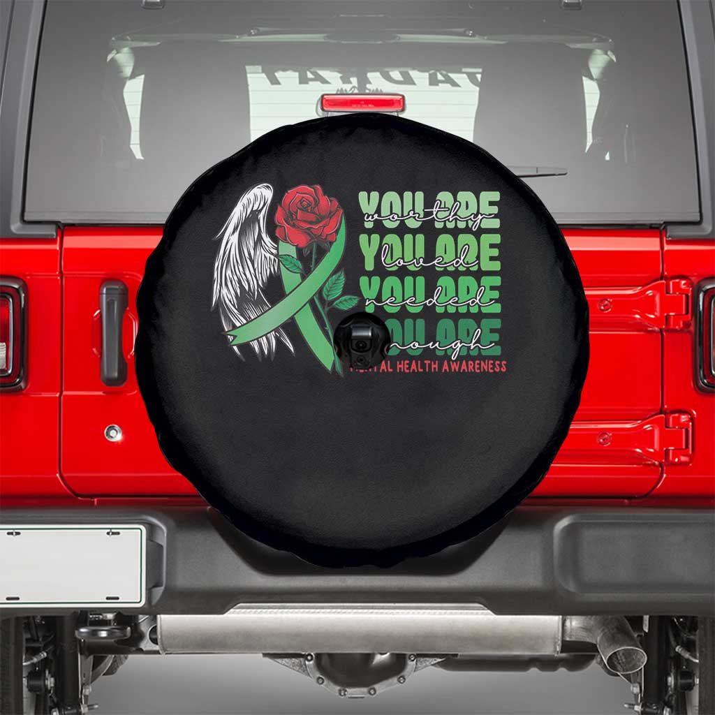 Mental Health Awareness Spare Tire Cover You Are Worthy Loved Needed Enough Typoghaphy