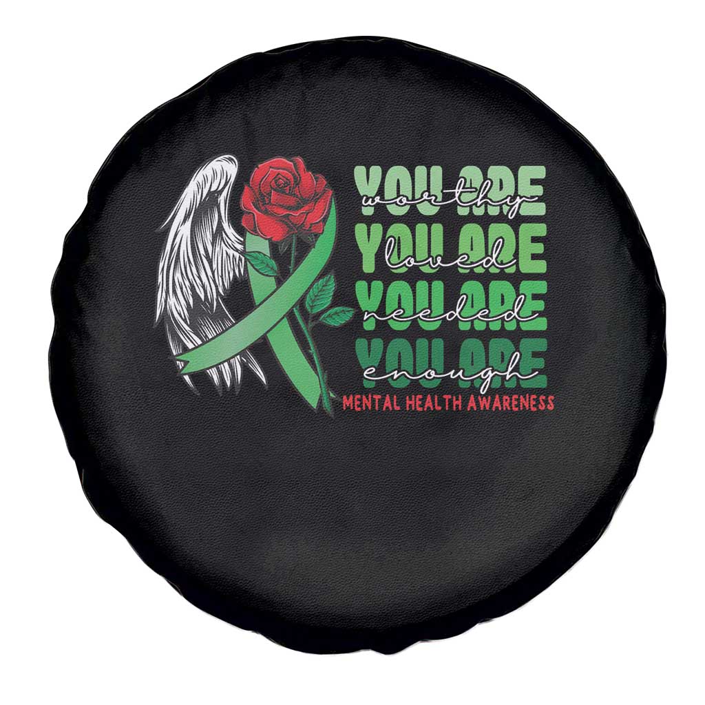 Mental Health Awareness Spare Tire Cover You Are Worthy Loved Needed Enough Typoghaphy