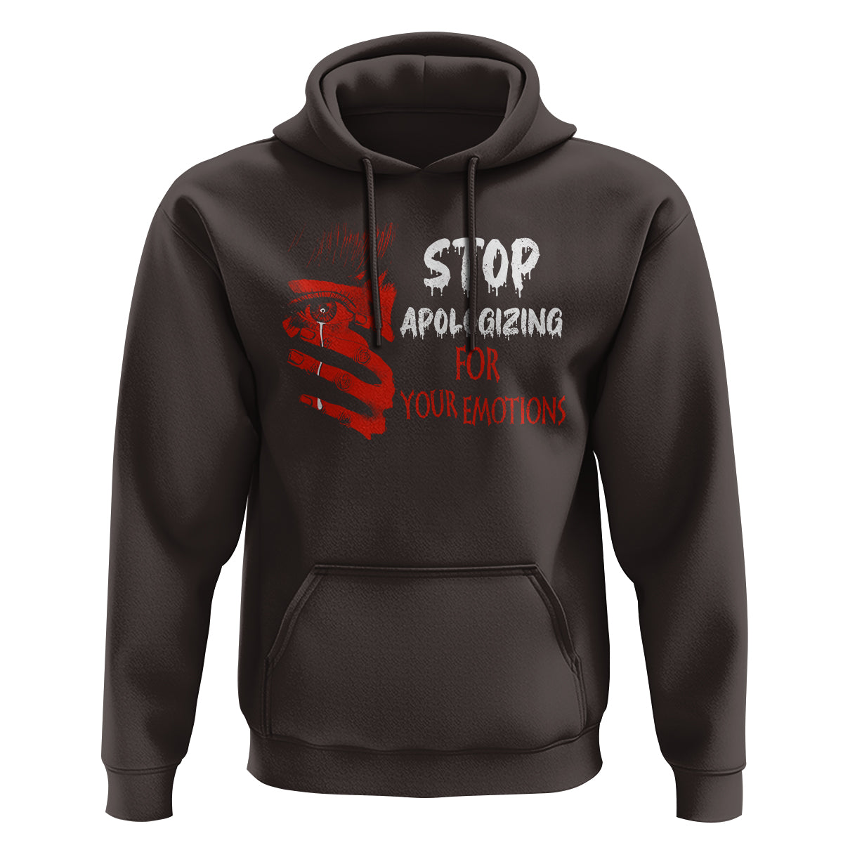 Motivational Mental Health Hoodie Stop Apologizing For Your Emotions Cry Sadness Girl - Wonder Print Shop