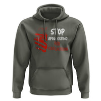Motivational Mental Health Hoodie Stop Apologizing For Your Emotions Cry Sadness Girl - Wonder Print Shop