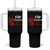 Motivational Mental Health Tumbler With Handle Stop Apologizing For Your Emotions Cry Sadness Girl
