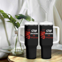 Motivational Mental Health Tumbler With Handle Stop Apologizing For Your Emotions Cry Sadness Girl