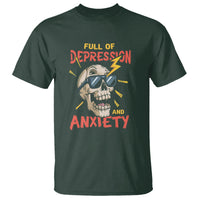 Mental Health Awareness T Shirt Full Of Depression And Anxiety Skull - Wonder Print Shop