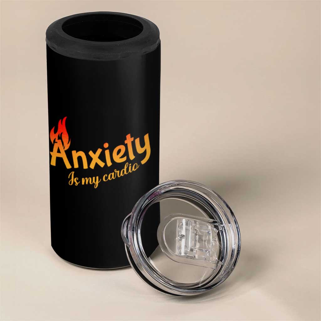 Mental Health Awareness 4 in 1 Can Cooler Tumbler Anxiety Is My Cardio Burn Calories