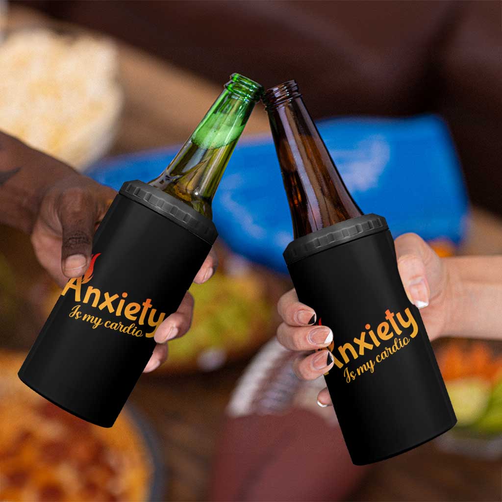 Mental Health Awareness 4 in 1 Can Cooler Tumbler Anxiety Is My Cardio Burn Calories