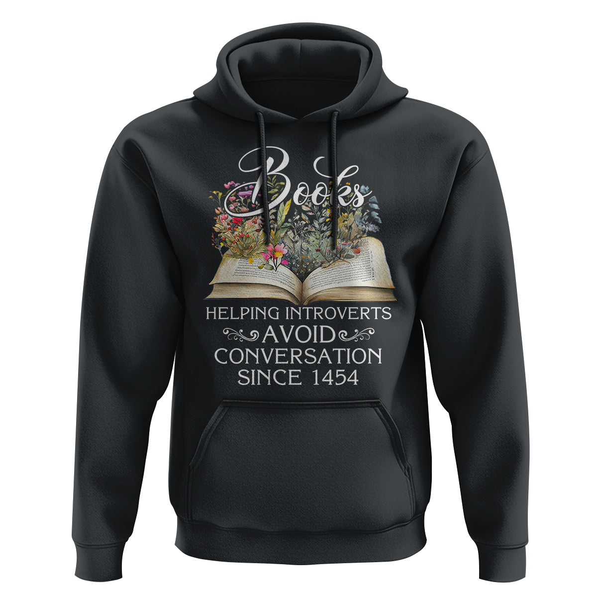 Introvert Book Lover Hoodie Books Helping Introverts Avoid Conversation - Wonder Print Shop