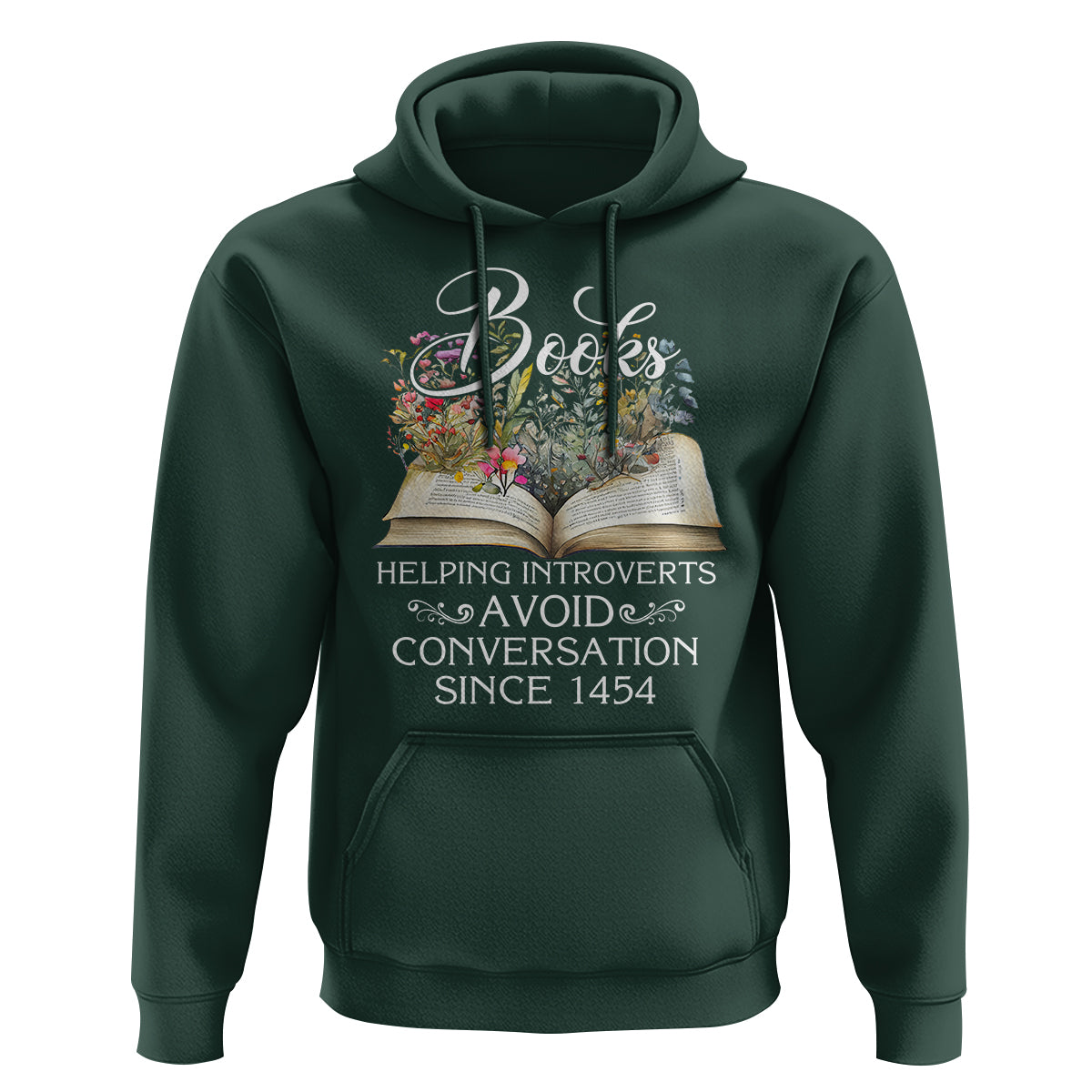 Introvert Book Lover Hoodie Books Helping Introverts Avoid Conversation - Wonder Print Shop