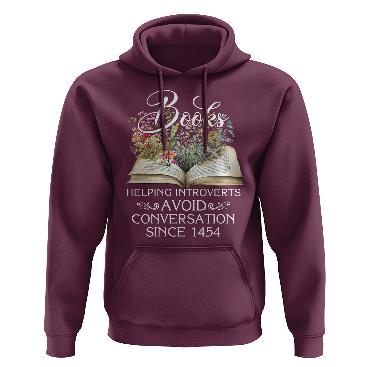 Introvert Book Lover Hoodie Books Helping Introverts Avoid Conversation - Wonder Print Shop