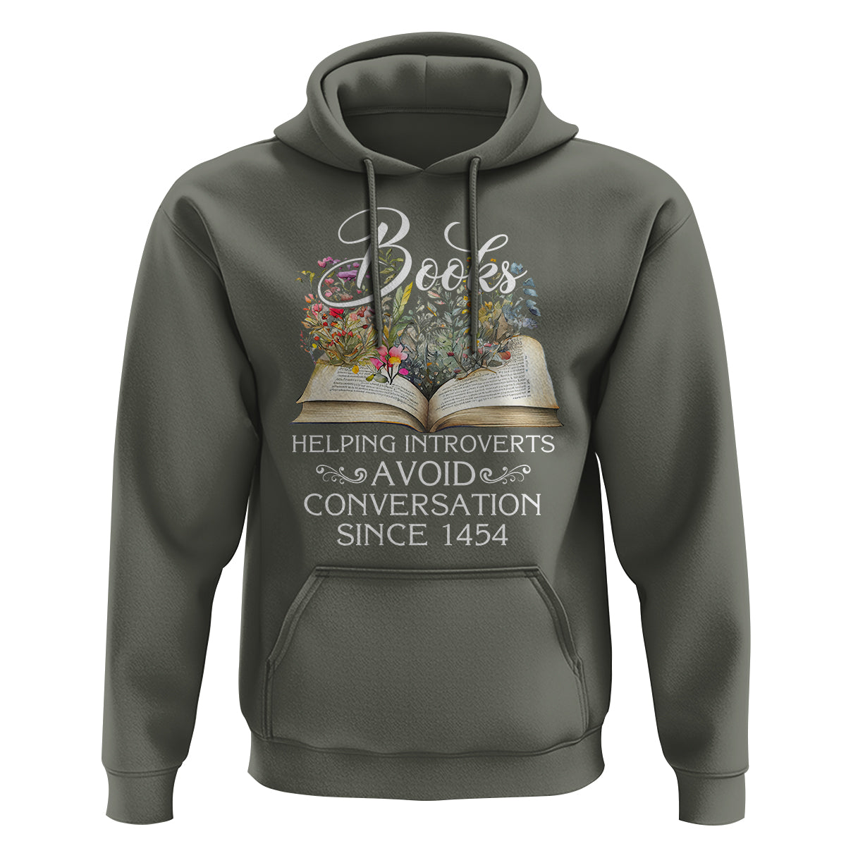 Introvert Book Lover Hoodie Books Helping Introverts Avoid Conversation - Wonder Print Shop