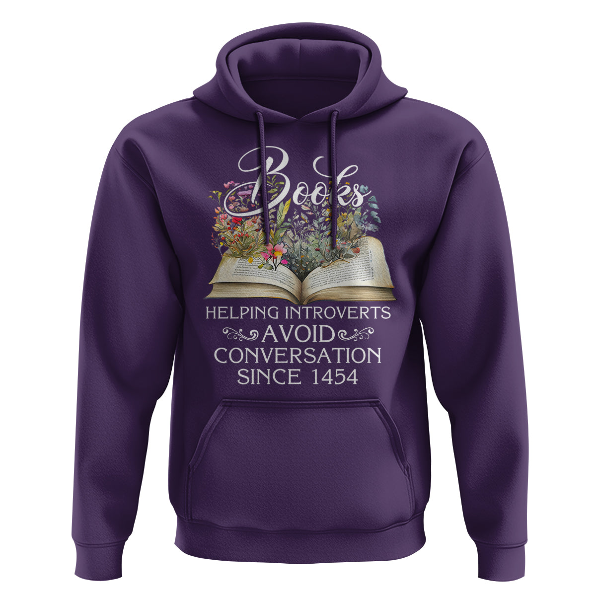 Introvert Book Lover Hoodie Books Helping Introverts Avoid Conversation - Wonder Print Shop