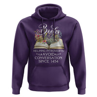 Introvert Book Lover Hoodie Books Helping Introverts Avoid Conversation - Wonder Print Shop