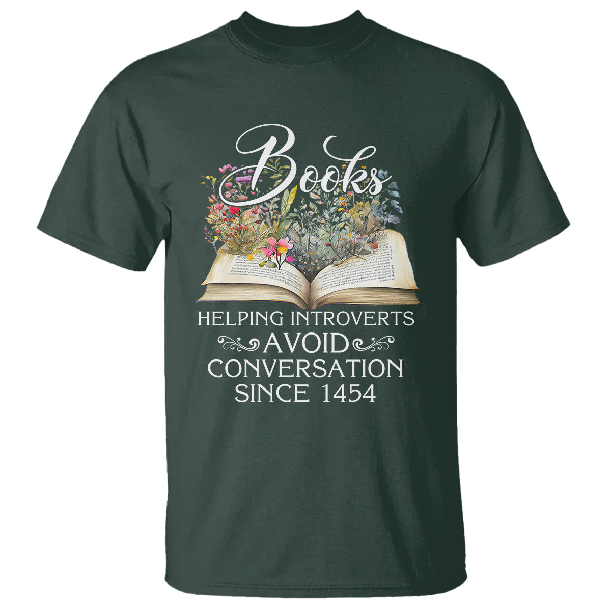Introvert Book Lover T Shirt Books Helping Introverts Avoid Conversation - Wonder Print Shop
