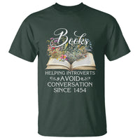 Introvert Book Lover T Shirt Books Helping Introverts Avoid Conversation - Wonder Print Shop