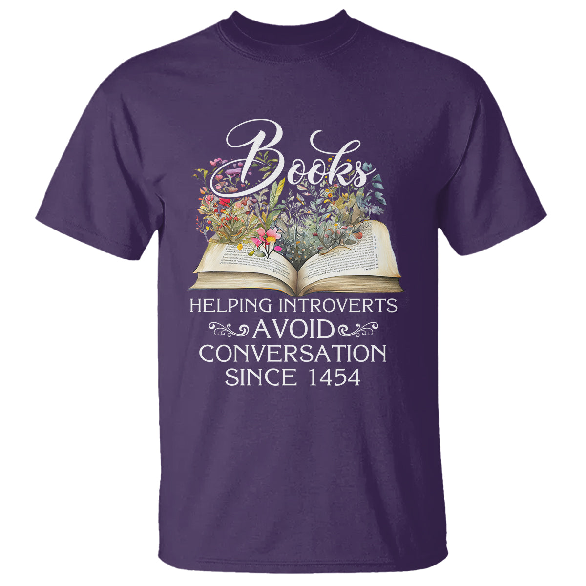 Introvert Book Lover T Shirt Books Helping Introverts Avoid Conversation - Wonder Print Shop