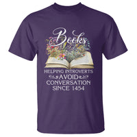 Introvert Book Lover T Shirt Books Helping Introverts Avoid Conversation - Wonder Print Shop