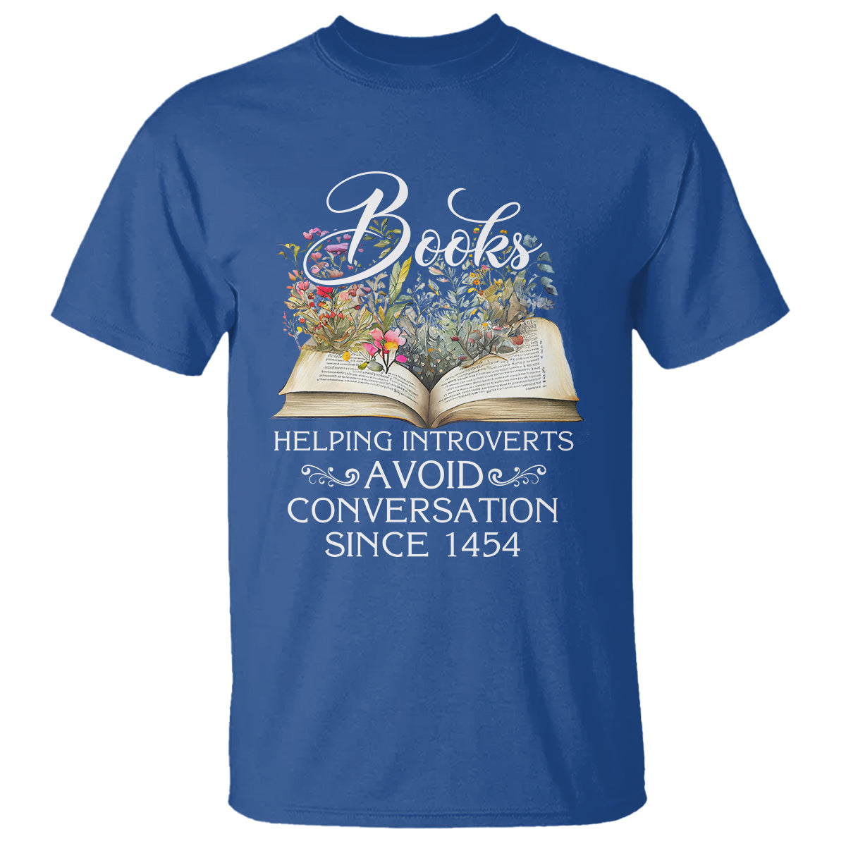 Introvert Book Lover T Shirt Books Helping Introverts Avoid Conversation - Wonder Print Shop