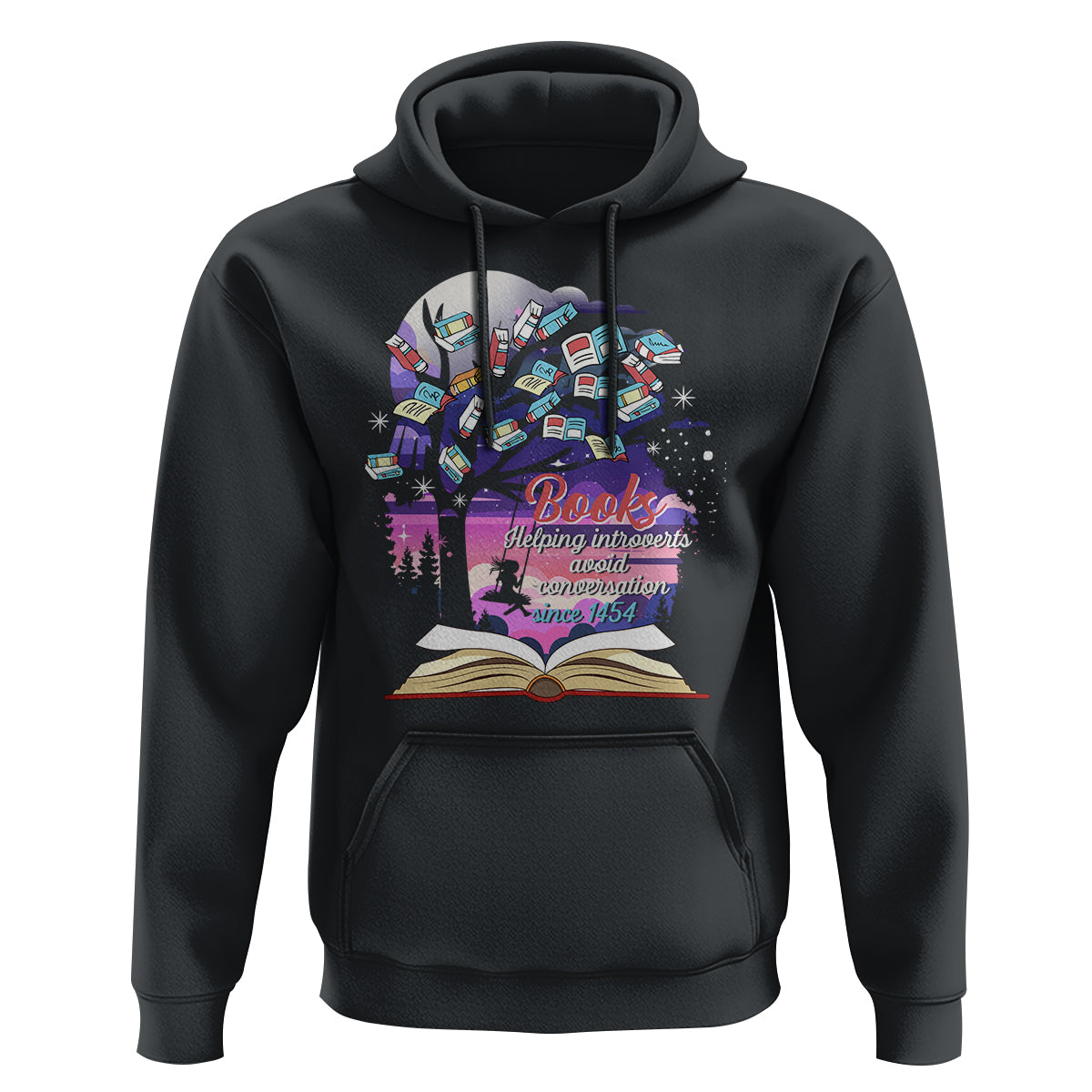 Introvert Book Lover Hoodie Books Helping Introverts Avoid Conversation - Wonder Print Shop