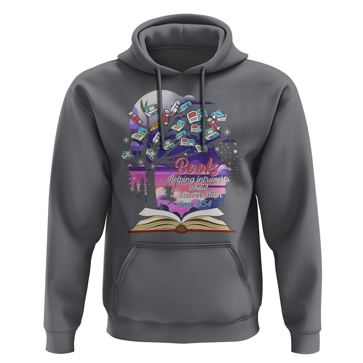 Introvert Book Lover Hoodie Books Helping Introverts Avoid Conversation - Wonder Print Shop
