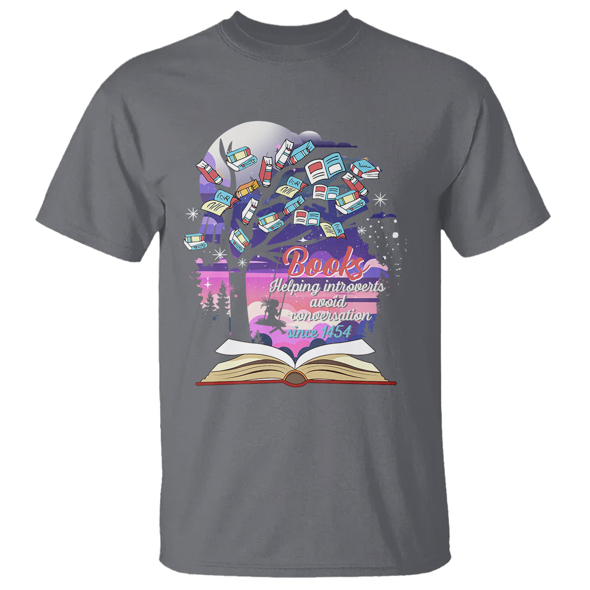 Introvert Book Lover T Shirt Books Helping Introverts Avoid Conversation - Wonder Print Shop