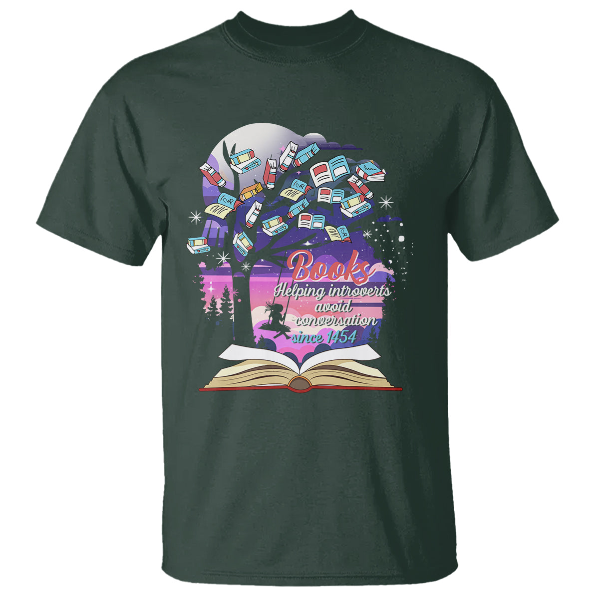 Introvert Book Lover T Shirt Books Helping Introverts Avoid Conversation - Wonder Print Shop
