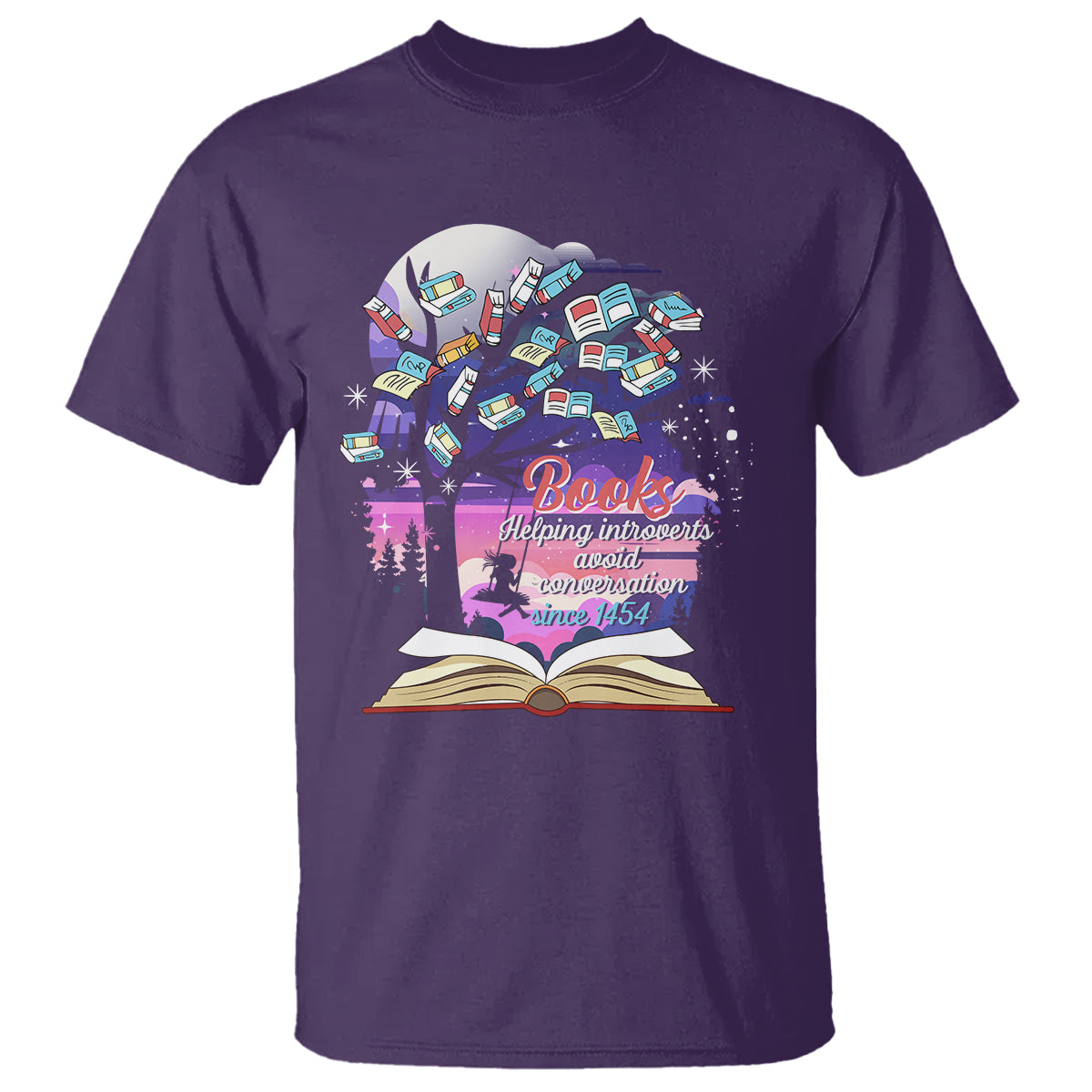 Introvert Book Lover T Shirt Books Helping Introverts Avoid Conversation - Wonder Print Shop