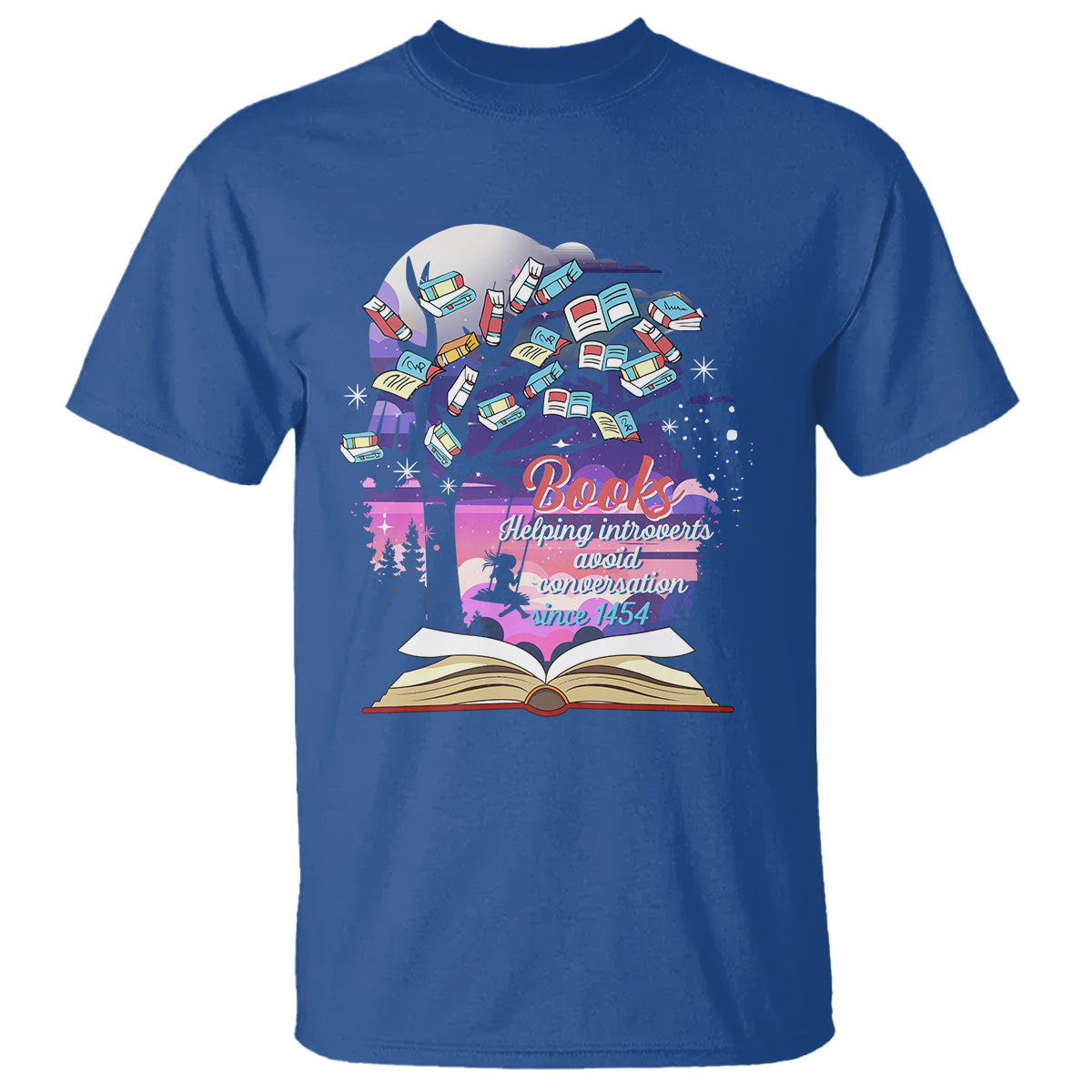 Introvert Book Lover T Shirt Books Helping Introverts Avoid Conversation - Wonder Print Shop