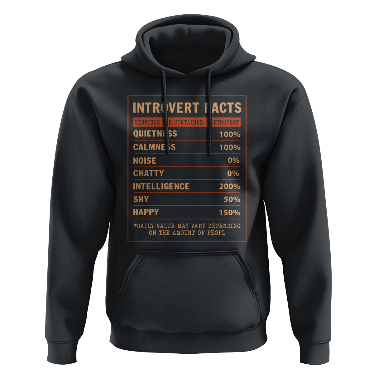 Introvert Facts Hoodie 100% Quietness Calmness Intelligence Happy - Wonder Print Shop