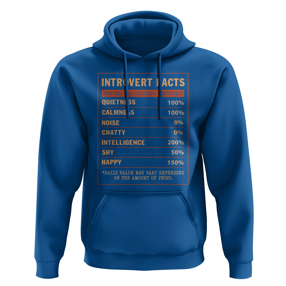 Introvert Facts Hoodie 100% Quietness Calmness Intelligence Happy - Wonder Print Shop