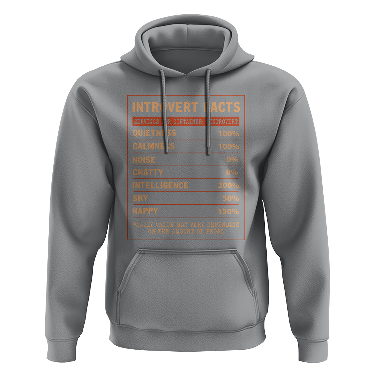 Introvert Facts Hoodie 100% Quietness Calmness Intelligence Happy - Wonder Print Shop