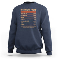 Introvert Facts Sweatshirt 100% Quietness Calmness Intelligence Happy - Wonder Print Shop